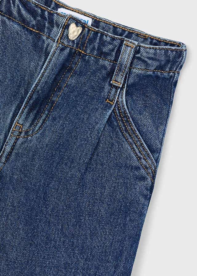 Pantalón tejano wide leg oscuro - Imagen 4