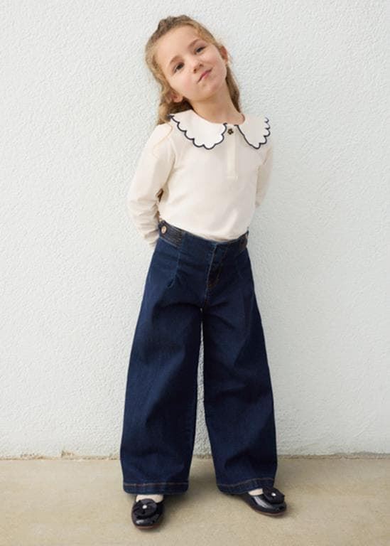 Pantalón tejano wide leg superoscuro - Imagen 1