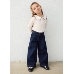 Pantalón tejano wide leg superoscuro - Imagen 1