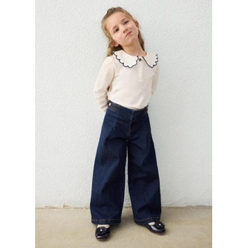 Pantalón tejano wide leg superoscuro - Imagen 1