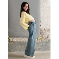 Pantalón tejano wide leg - Imagen 1