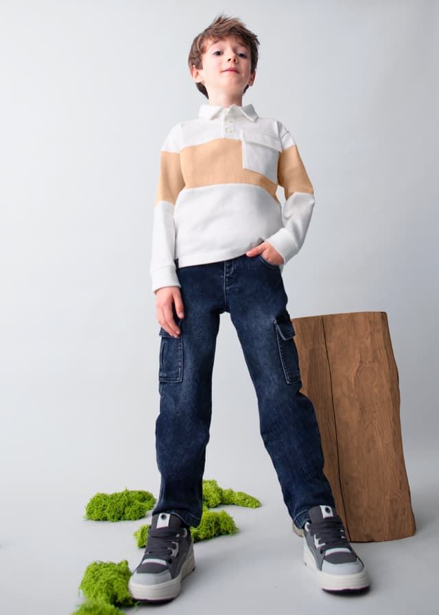 Pantalón vaquero cargo blue black - Imagen 3