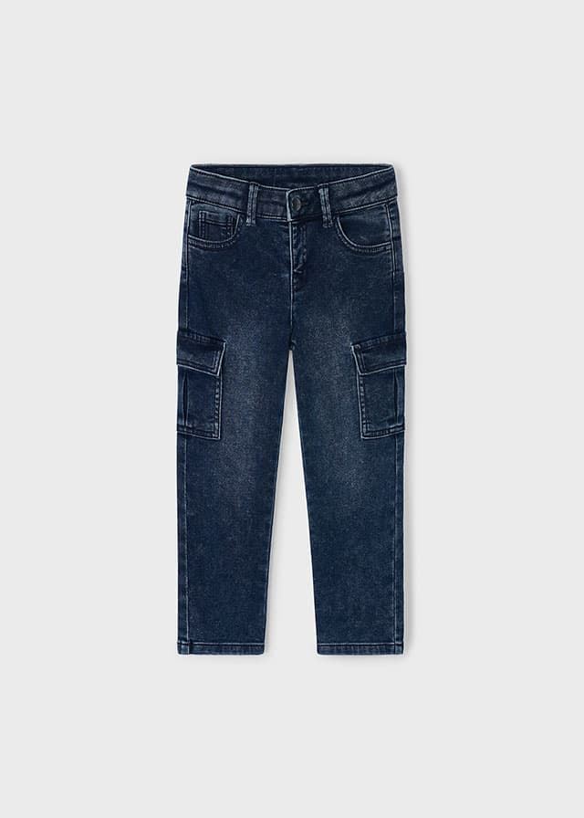 Pantalón vaquero cargo blue black - Imagen 4