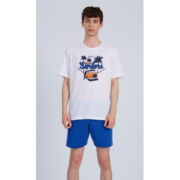 Pijama corto azul - Imagen 1