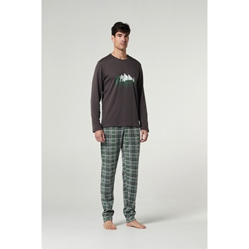 Pijama cuadros verde. - Imagen 1