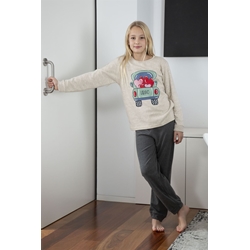 Pijama tostado-marengo - Imagen 1