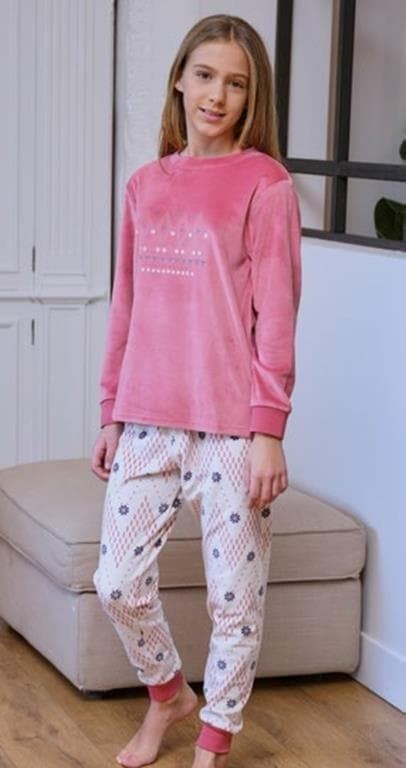 Pijama tundosado rosado - Imagen 1