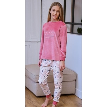 Pijama tundosado rosado - Imagen 1