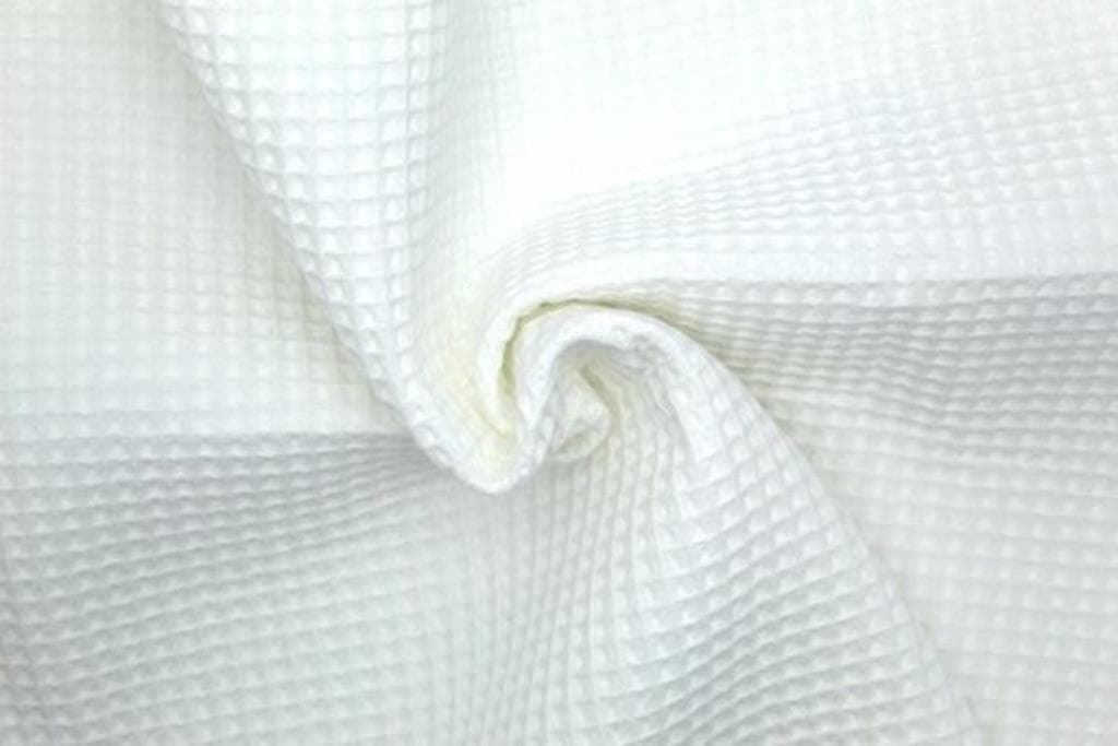 Piqué Waffle algodón 100% blanco - Imagen 1