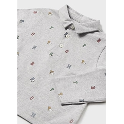 Polo manga larga estampado ceniza - Imagen 2