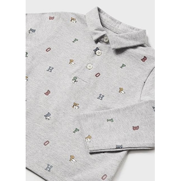 Polo manga larga estampado ceniza - Imagen 2