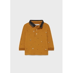 Polo ocre estampado - Imagen 1