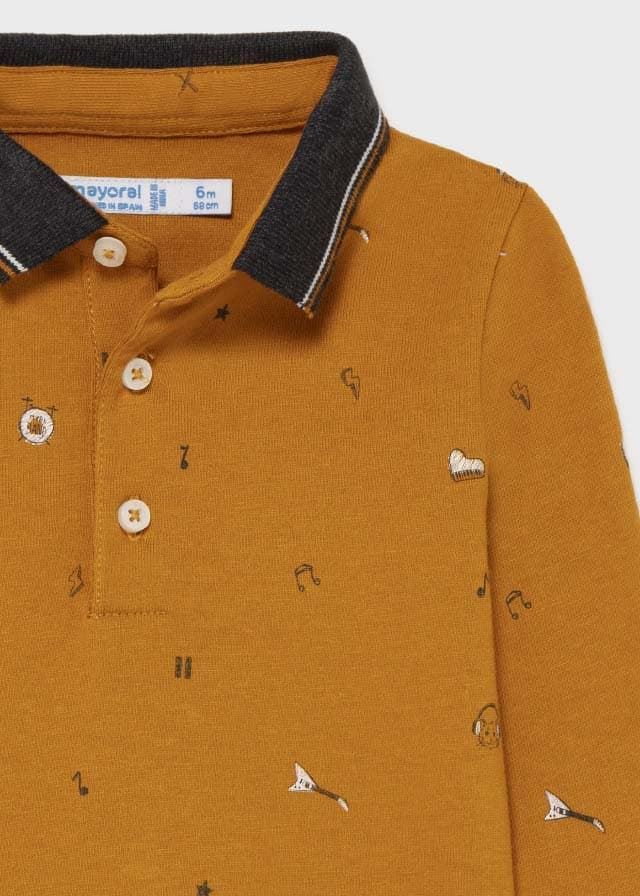 Polo ocre estampado - Imagen 2