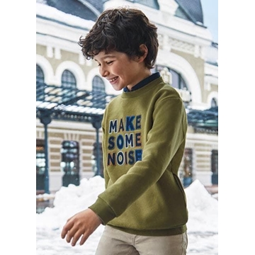 Pullover aplique bordado khaki - Imagen 1