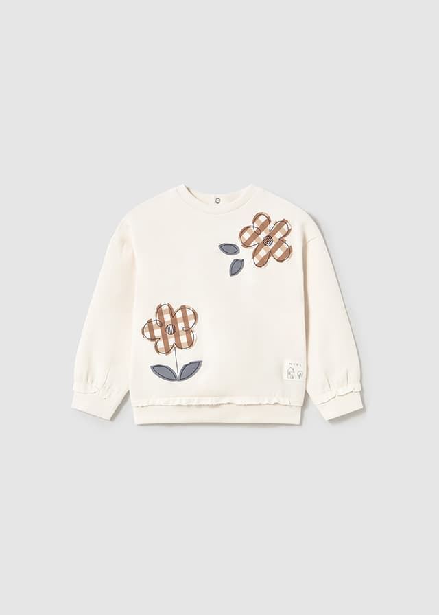Pullover bordado hueso-toffe - Imagen 1