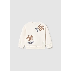 Pullover bordado hueso-toffe - Imagen 1