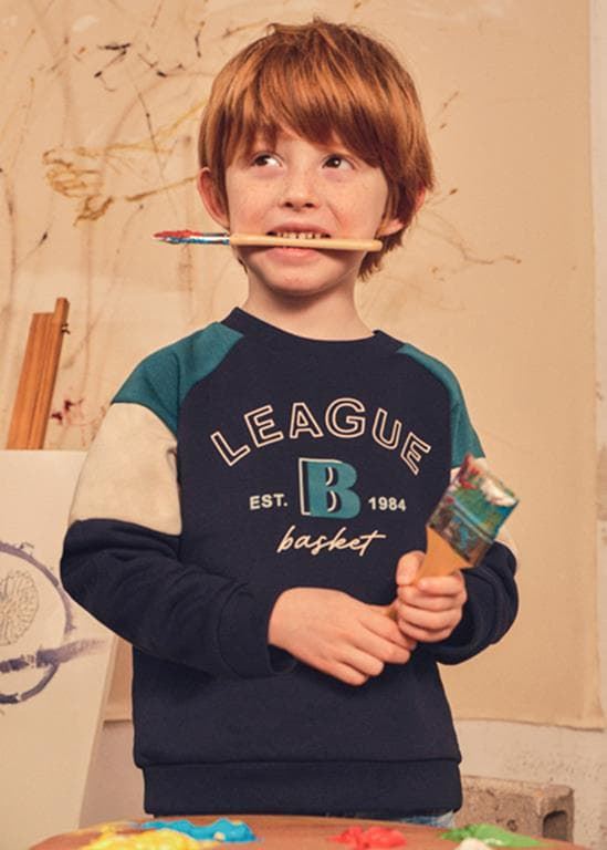 Pullover combinado "league" azul - Imagen 1