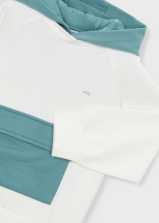 Pullover combinado nata-alga - Imagen 3