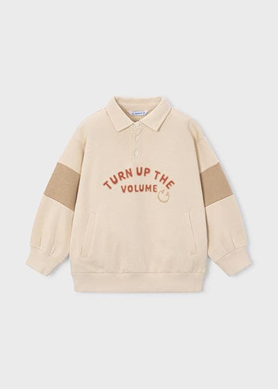 Pullover cuello polo piedra - Imagen 2