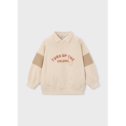 Pullover cuello polo piedra - Imagen 2