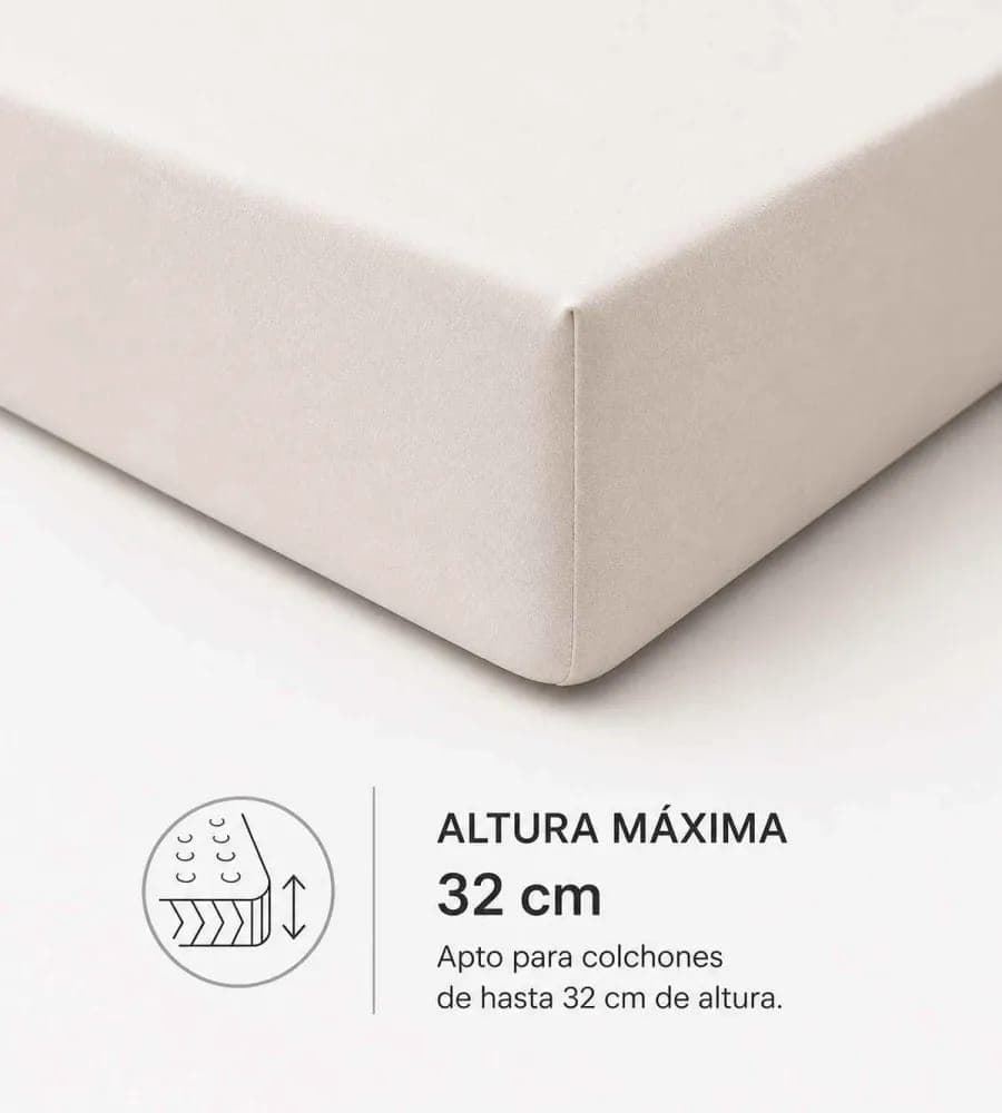 Sábana bajera ajustable Algodón, A8 Blanco - Imagen 4