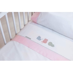 Sábana cuna  FRANELA bordadas TRI519 - Imagen 2