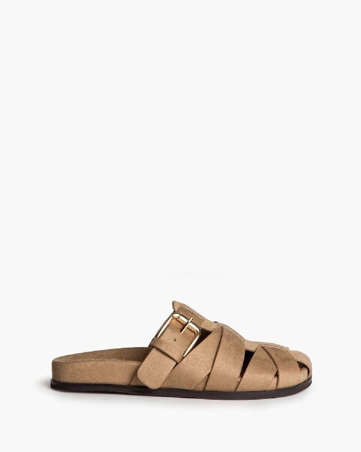 Sandalia plana camel - Imagen 1