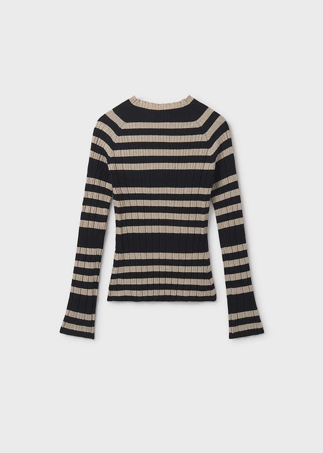 Semicisne tricot negro-sésamo - Imagen 2