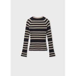 Semicisne tricot negro-sésamo - Imagen 2