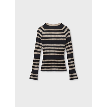 Semicisne tricot negro-sésamo - Imagen 2