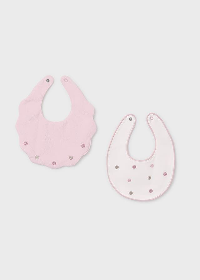Set 2 baberos rosa-baby - Imagen 1