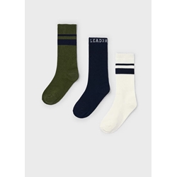 Set 3 calcetines largos oliva - Imagen 1