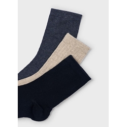 Set 3 calcetines lisos marino - Imagen 2