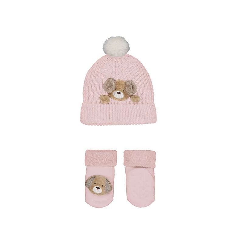 Set gorro-calcetines rosa - Imagen 1