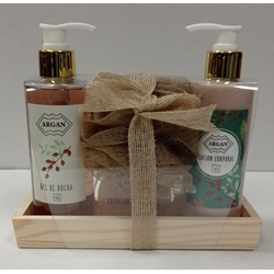 Set spa argan en bandeja de madera - Imagen 1