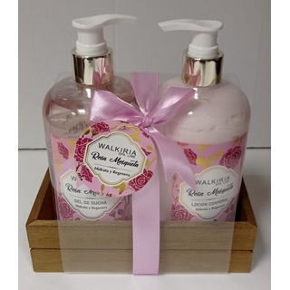 Set spa rosa mosqueta en bandeja de madera - Imagen 1