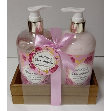 Set spa rosa mosqueta en bandeja de madera - Imagen 1