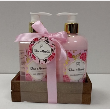 Set spa rosa mosqueta en bandeja de madera - Imagen 2