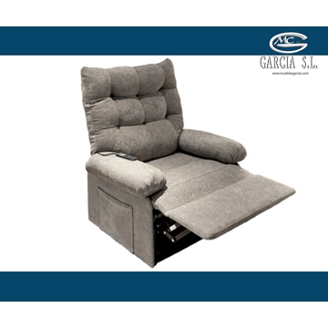 SILLON RELAX ELEVADOR MAJOR TEJIDO GRIS TABACO. - Imagen 2