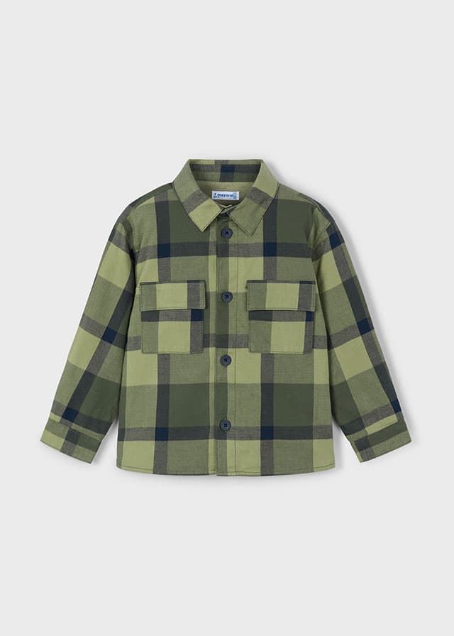 Sobrecamisa cuadros oliva - Imagen 4