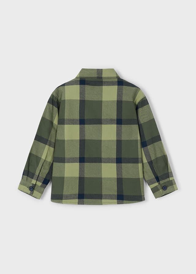 Sobrecamisa cuadros oliva - Imagen 5