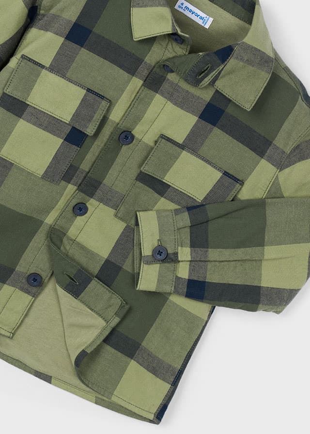 Sobrecamisa cuadros oliva - Imagen 6
