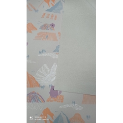 Tela impermeable con forro polar de osos y montañas - Imagen 2