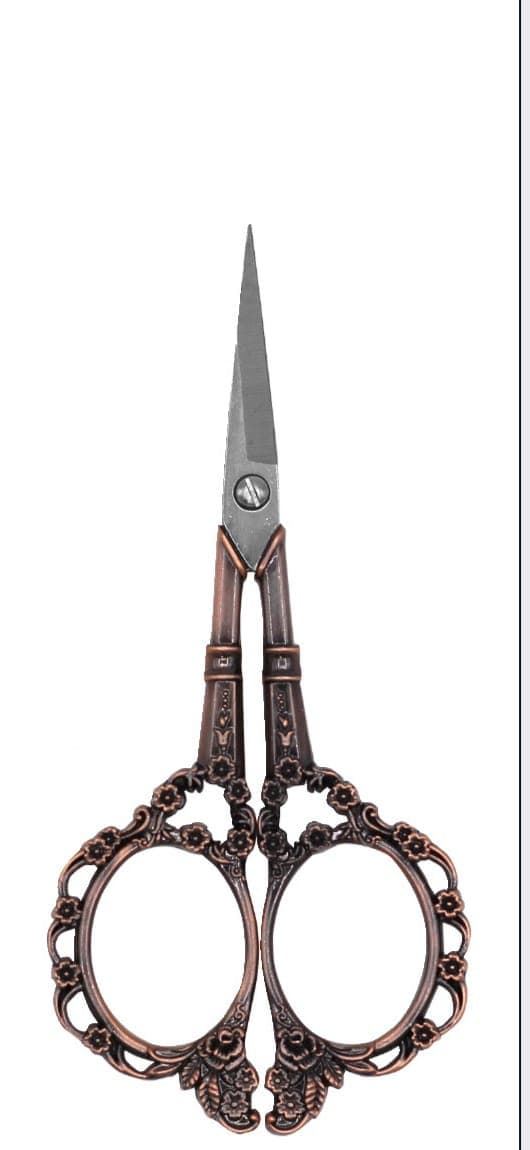 Tijera para bordar vintage con punta recta 4,5" (11,04cm) cobre - Imagen 1