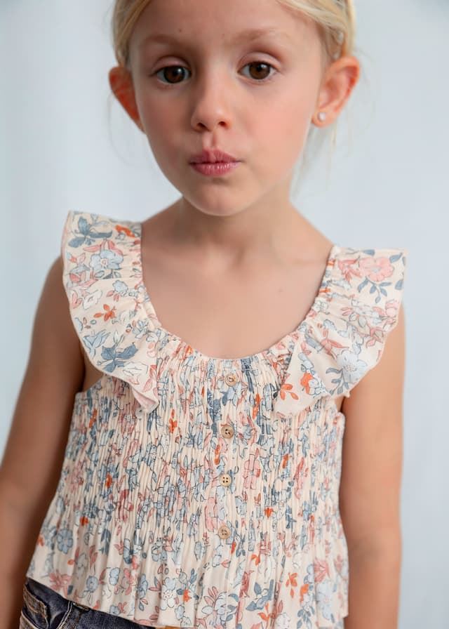 Top bambula estampado salmón - Imagen 1