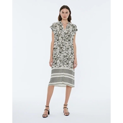 Vestido camisero estampado verde - Imagen 1