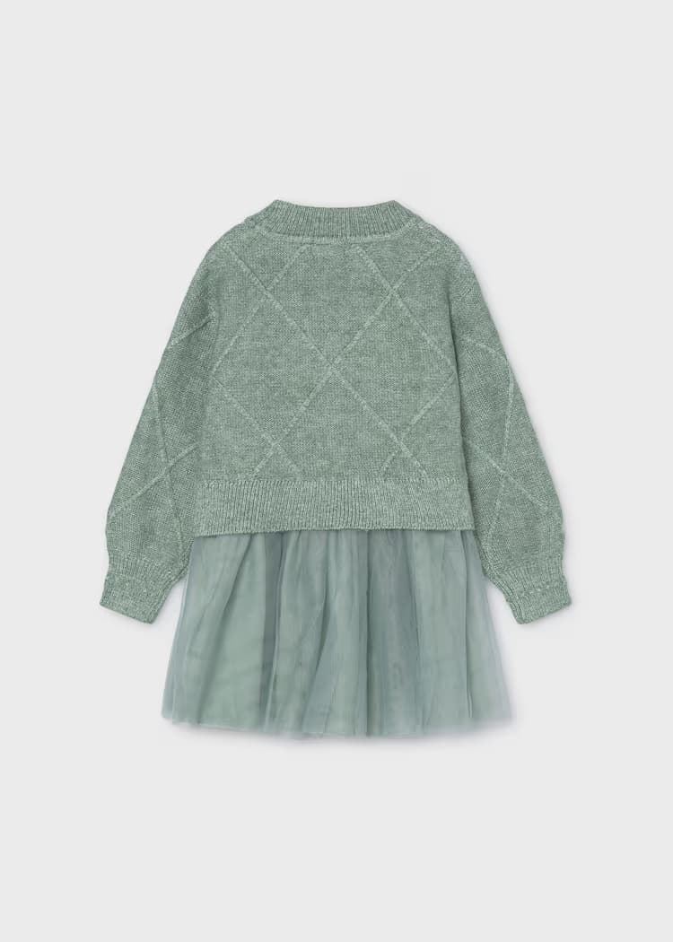 Vestido combinado lazos anís - Imagen 2