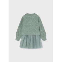 Vestido combinado lazos anís - Imagen 2