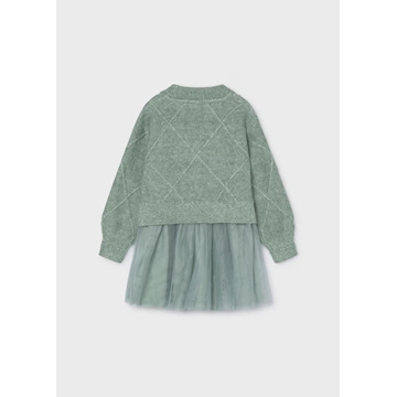 Vestido combinado lazos anís - Imagen 2