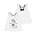 Vestido combinado perforado blanco - Imagen 1